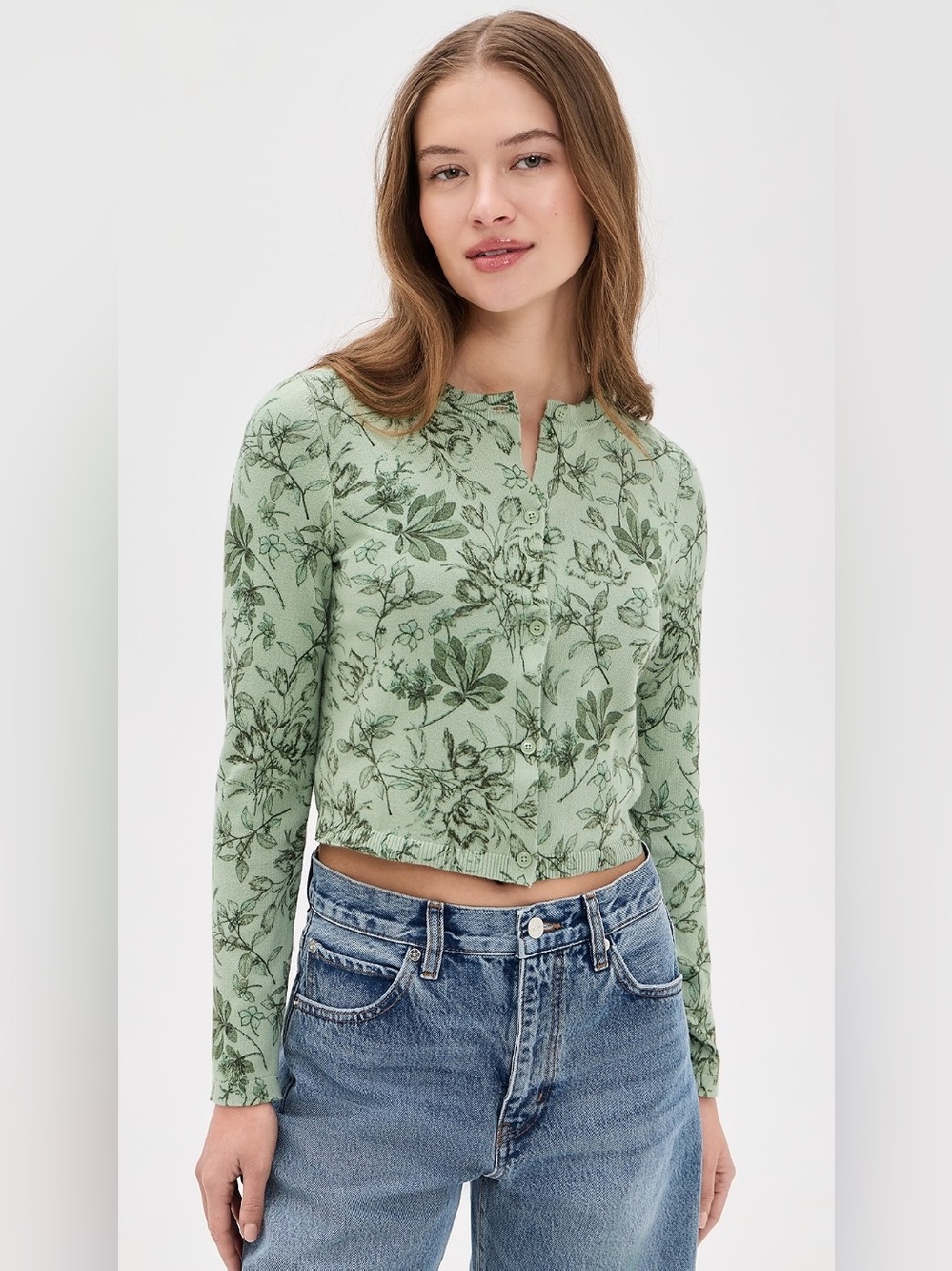 NWT Alice + Olivia Carson Cardigan in Mystic Garden Sage